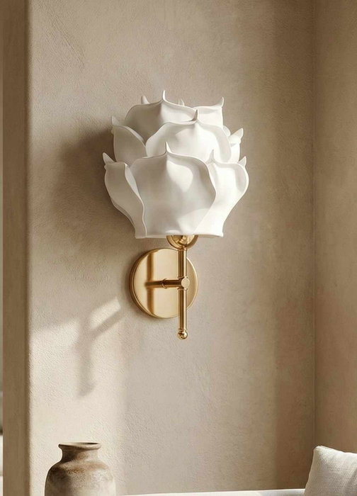 Opviq Lámpara de Pared Eva Blanco y Dorado Brillante Opviq Lámpara de Pared Eva Blanco y Dorado Brillante